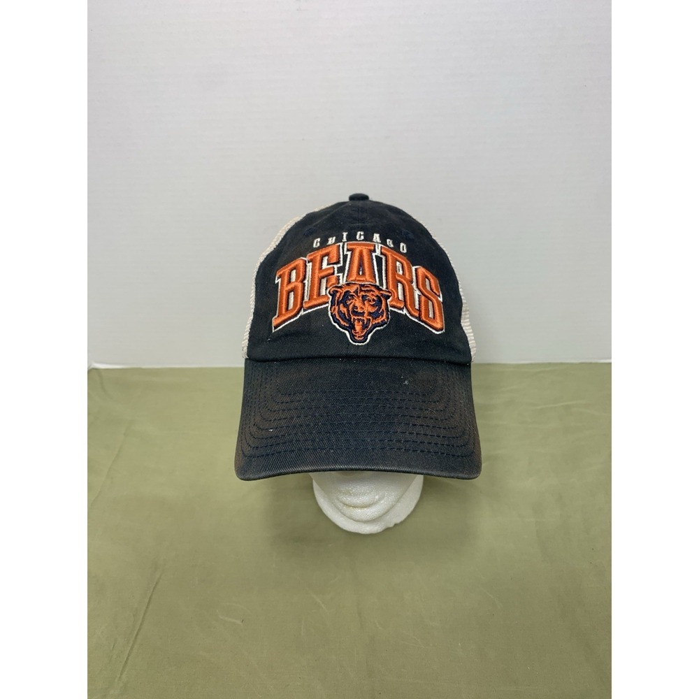 Vintage Chicago Bears NFL‎ Snapback Hat Cap Black Spellout Mesh